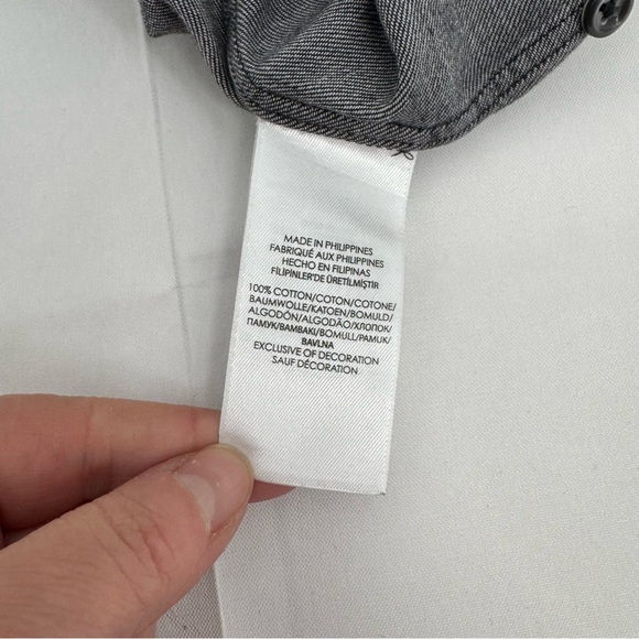 Polo Ralph Lauren Black Denim Button Up Shirt Women's Size 8 Cotton Slim Fit - Picture 9 of 13